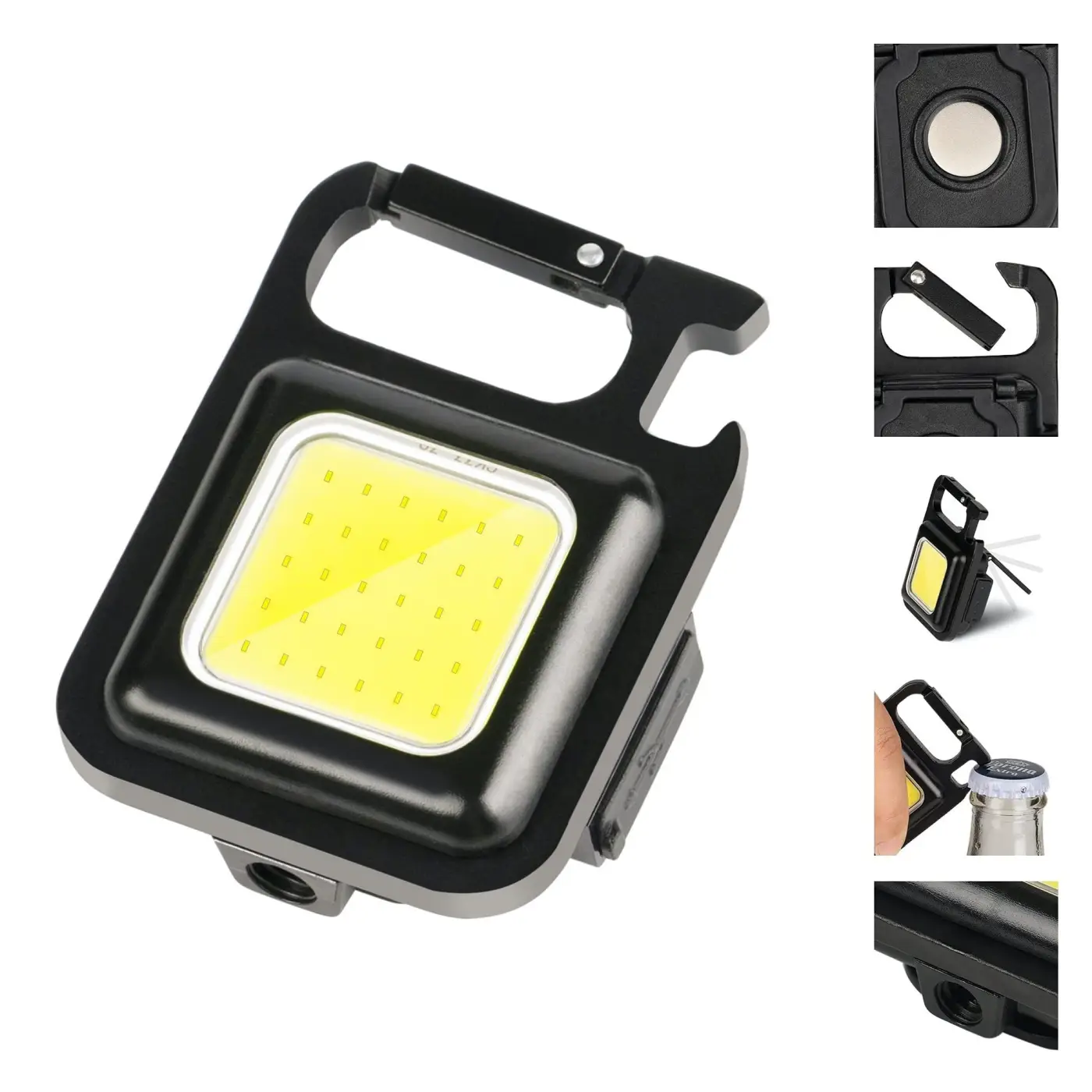 جاکلیدی چندکاره چراغ قوه دارCOB Rechargeable Keychain light