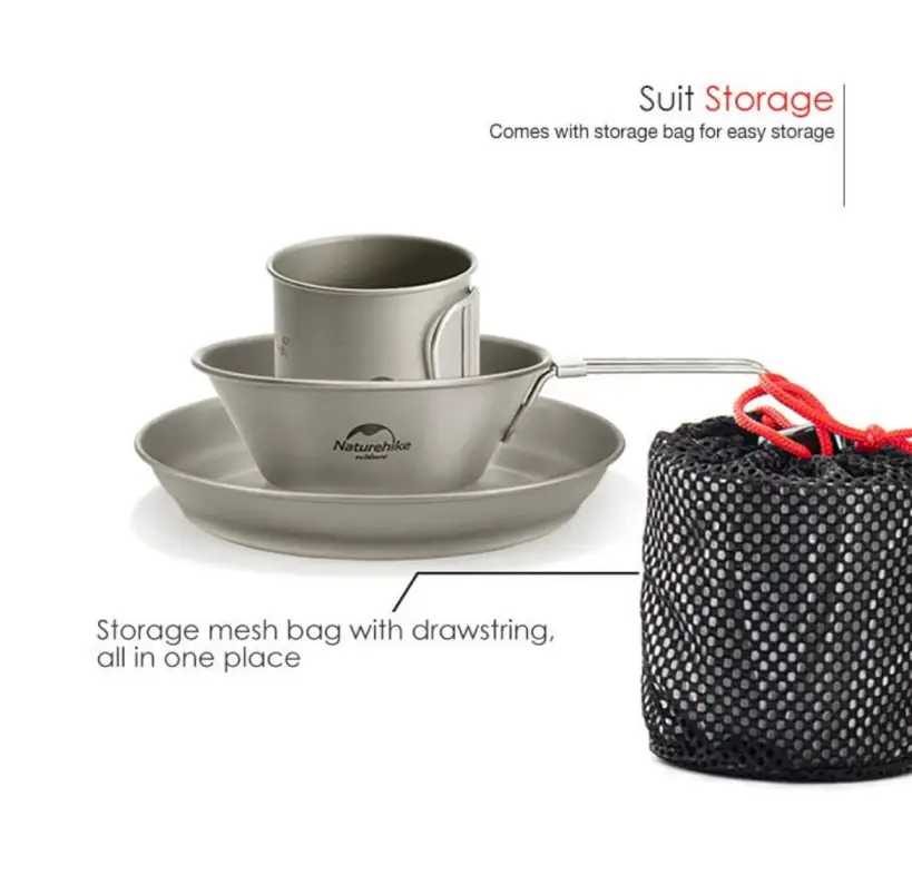 ست ظروف نیچرهایک (naturehike titanium tableware) مدل CNH22CJ044