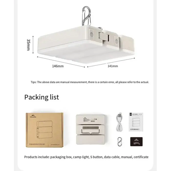 چراغ شارژی نیچرهایک مدل CNK2450ZM011