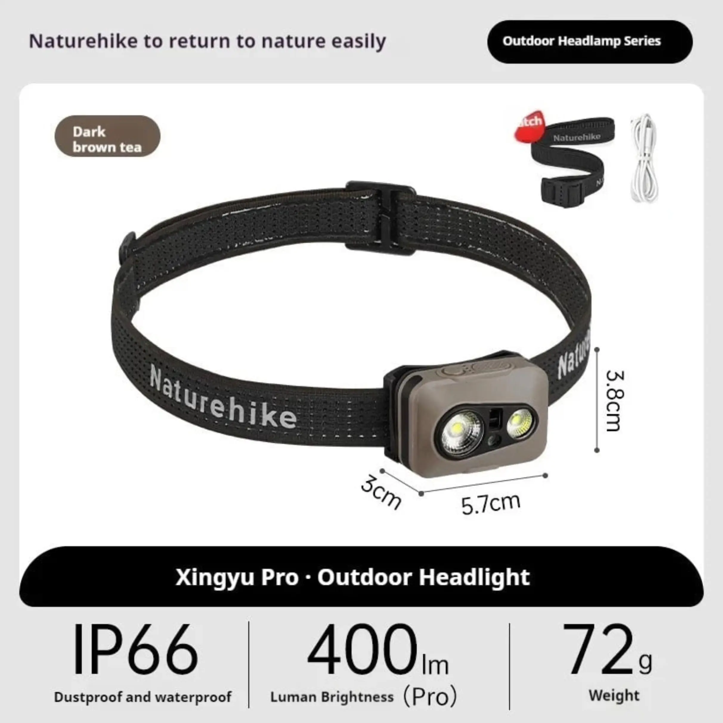 چراغ پیشانی Xingyu Pro نیچرهایک مدل CNK2450ZM015