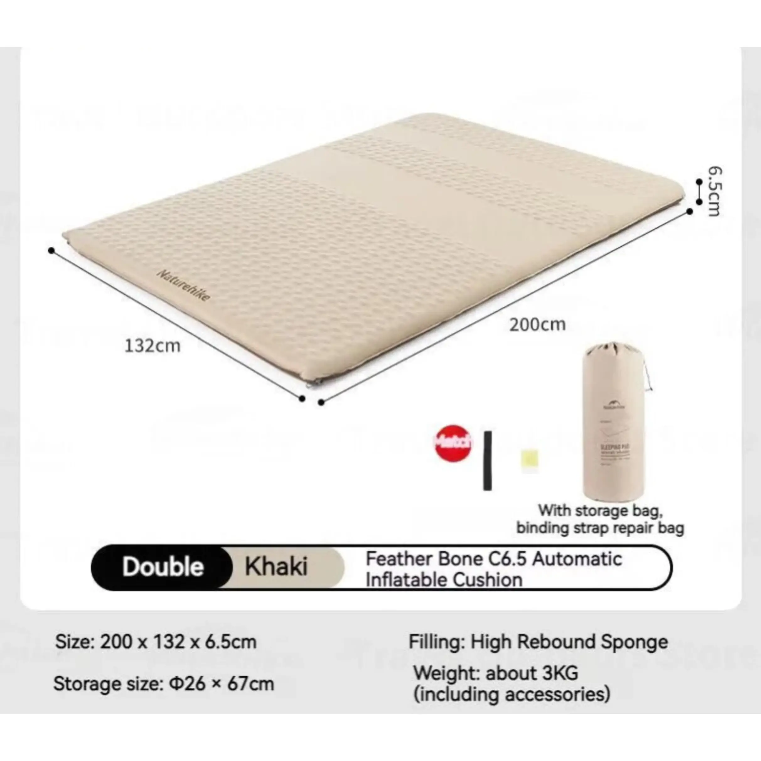 زیرانداز بادی 2 نفره اتوماتیک نیچرهایک مدل CNK2300WS012