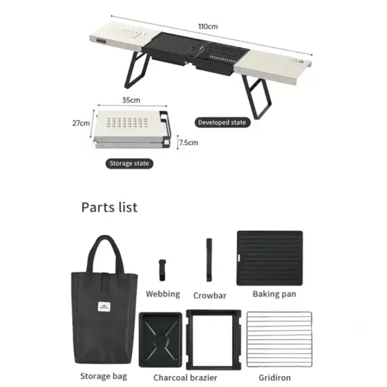 میز باربیکیو تاشو نیچرهایک مدل CNK2300013